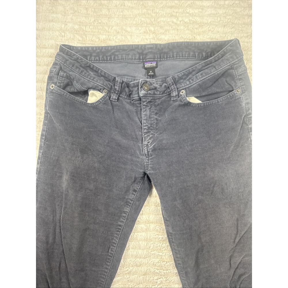 Patagonia Corduroy Pants Size 12 Women's (31x29) Blue Skinny Fit Organic Cotton - Picture 2 of 16